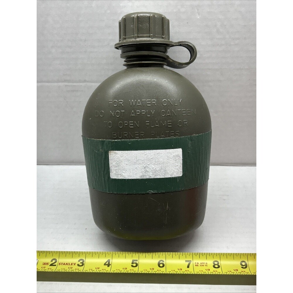 GENUINE US Military 1 QUART QT CANTEEN Hard Plastic OD 1QT w NBC M-1 Cap G / VGC
